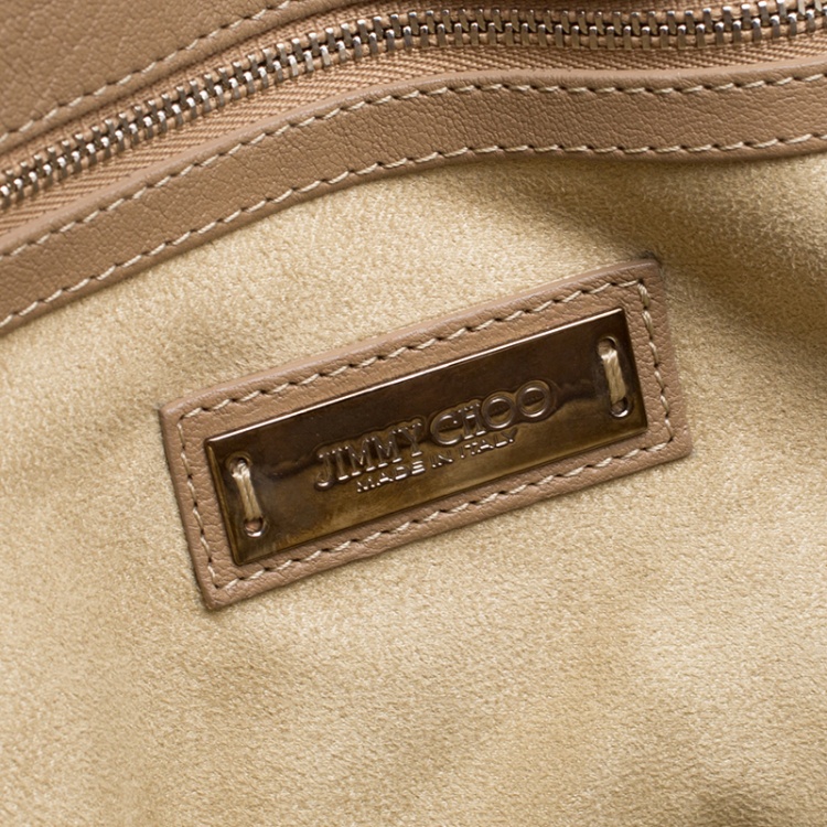 Pre Owned Jimmy Choo Brown Leather Boho Biker Chain Hobo