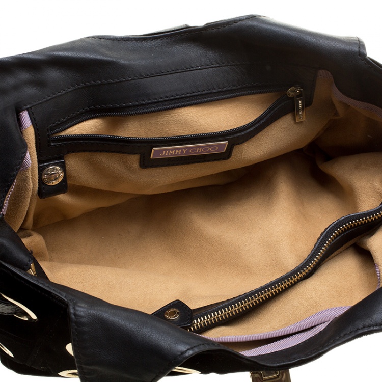 Pre Owned Jimmy Choo Black Velvet Riki Shoulder Bag