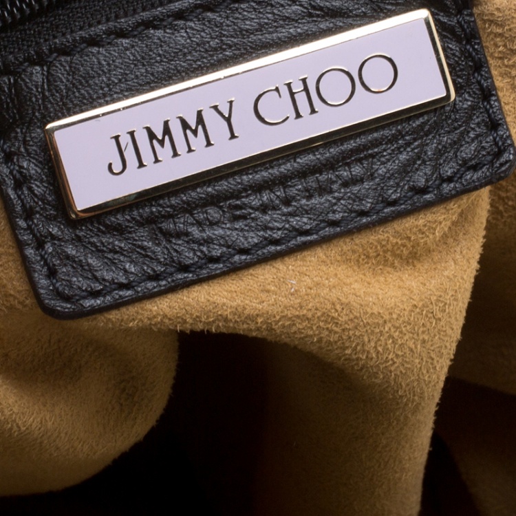 Pre Owned Jimmy Choo Metallic Black Leather Lohla Jayne Tote