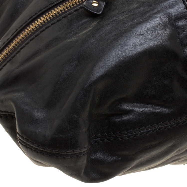 Pre Owned Jimmy Choo Black Leather/Suede Large Mona Tote