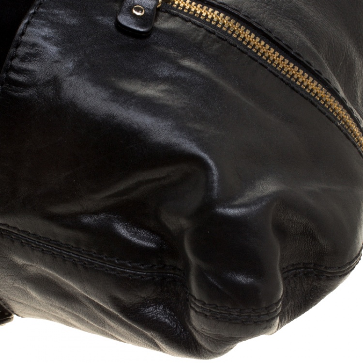 Pre Owned Jimmy Choo Black Leather/Suede Large Mona Tote