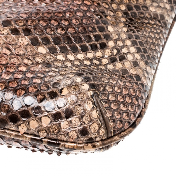 Pre Owned Jimmy Choo Brown Python Jasmine Clutch