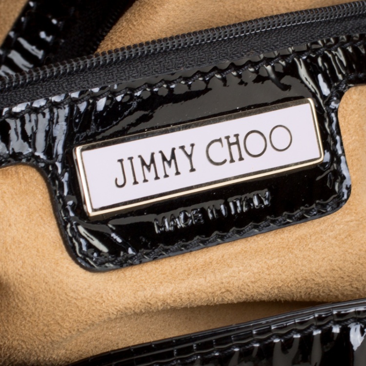 Pre Owned Jimmy Choo Black Patent Leather Sky Bangle Hobo