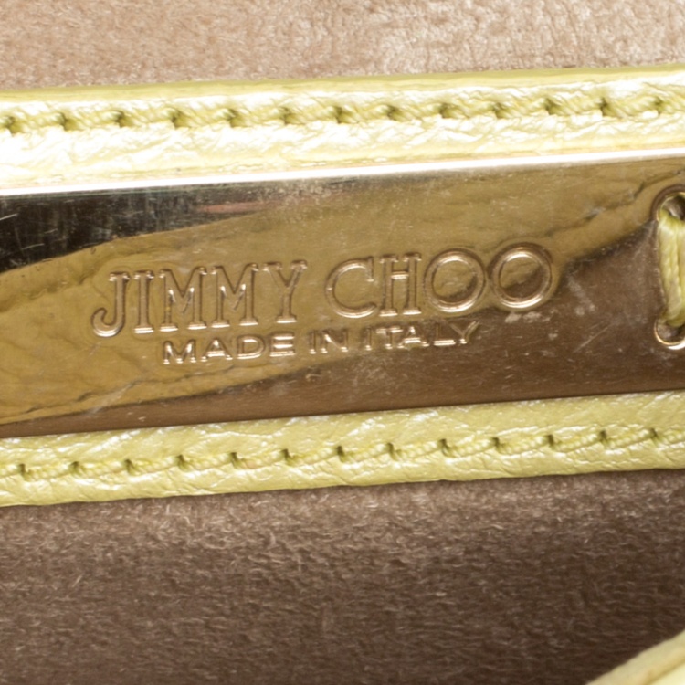 Pre Owned Jimmy Choo Yellow Leather Shadow Chain Crossbody Bag