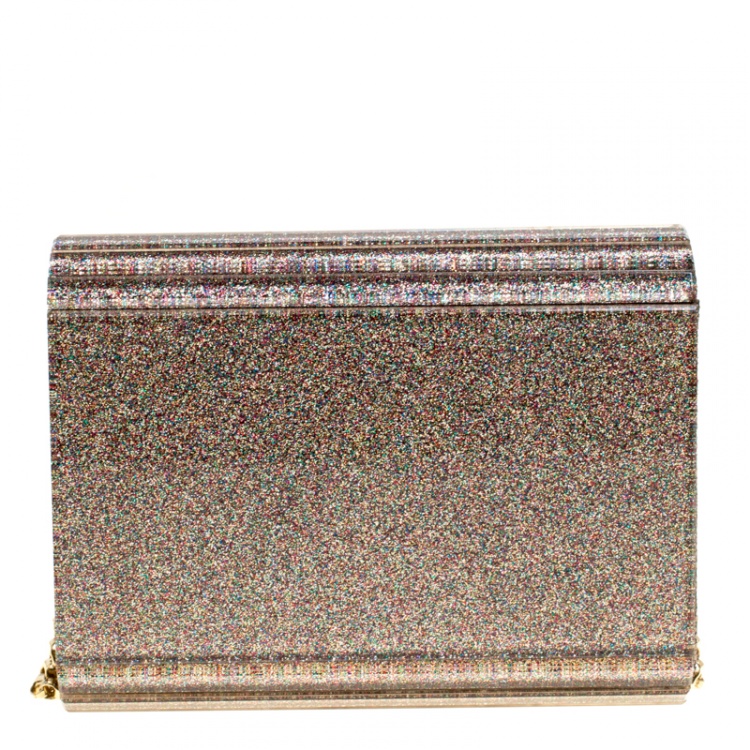 Pre Owned Jimmy Choo Multicolor Shimmering Acrylic Candy Clutch Bag