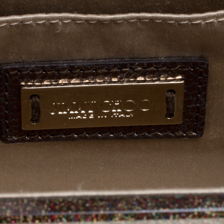 Pre Owned Jimmy Choo Multicolor Shimmering Acrylic Candy Clutch Bag