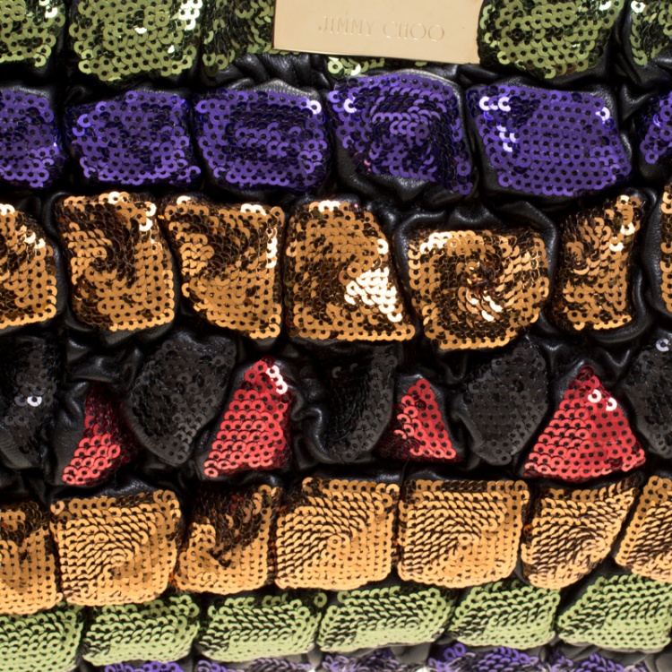 Pre Owned Jimmy Choo Multicolor Sequins Zulu Clutch