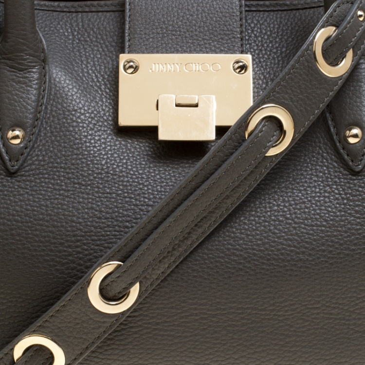 Pre Owned Jimmy Choo Grey Leather Shoulder Bag