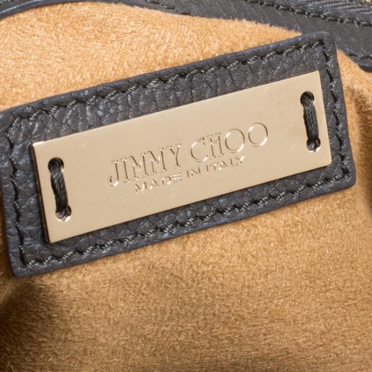Pre Owned Jimmy Choo Grey Leather Shoulder Bag