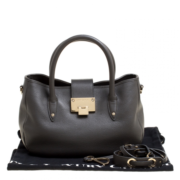 Pre Owned Jimmy Choo Grey Leather Shoulder Bag