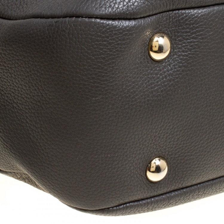 Pre Owned Jimmy Choo Grey Leather Shoulder Bag