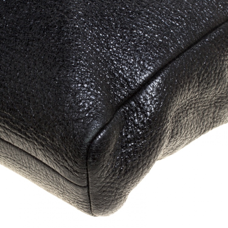 مملوكة مسبقًا Jimmy Choo Black Shimmering Leather Ally Handcuff Shoulder Bag