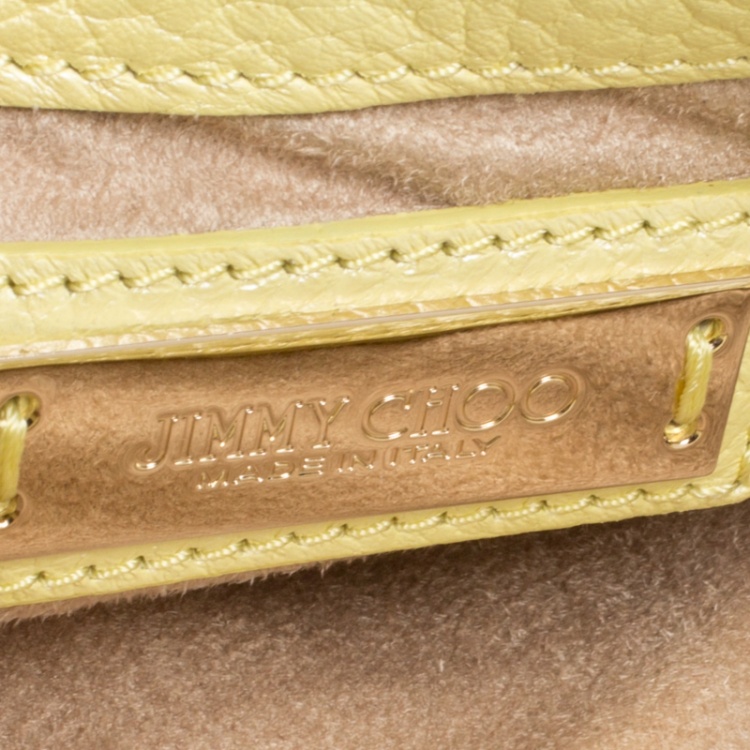 Pre Owned Jimmy Choo Yellow Leather Shadow Chain Crossbody Bag