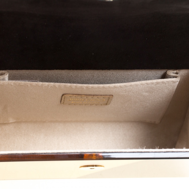 Pre Owned Jimmy Choo Black/Gold Acrylic Candy Clutch Bag
