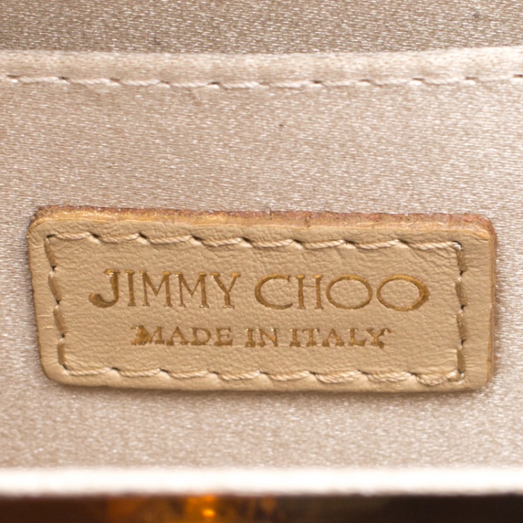 Pre Owned Jimmy Choo Black/Gold Acrylic Candy Clutch Bag
