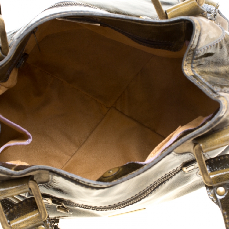 مملوكة مسبقًا Jimmy Choo Olive Green Patent Leather Mahala Tote