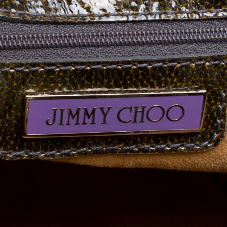 مملوكة مسبقًا Jimmy Choo Olive Green Patent Leather Mahala Tote