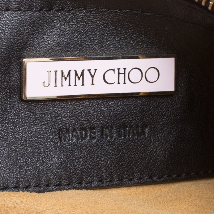 Pre Owned Jimmy Choo Black Leather Studded Tote 