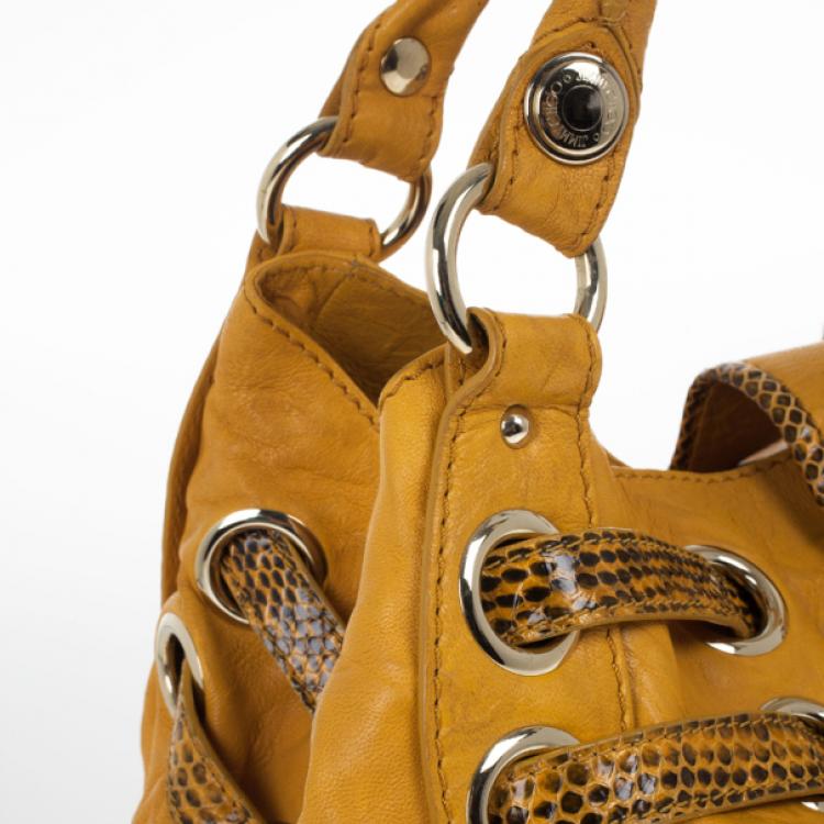 Pre Owned Jimmy Choo 'Ramona' Biker Leather and Snakeskin Hobo