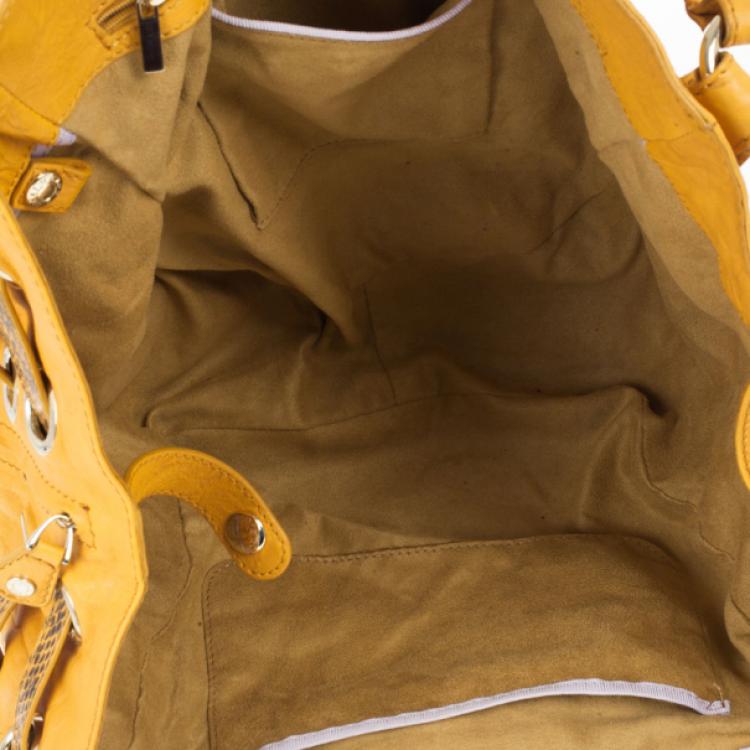 Pre Owned Jimmy Choo 'Ramona' Biker Leather and Snakeskin Hobo