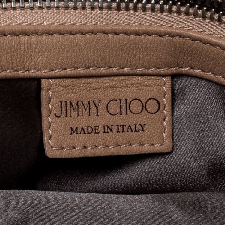 Pre Owned Jimmy Choo Beige Leather Chandra Clutch