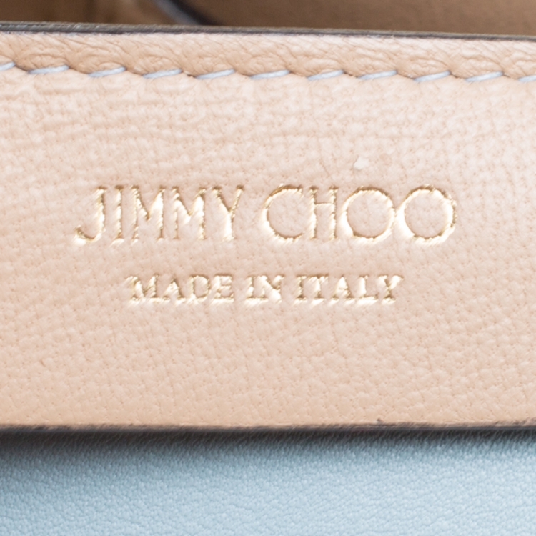 Pre Owned Jimmy Choo Blue Leather Flap Shoulder Bag
