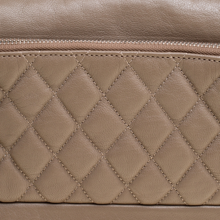 Pre Owned Jimmy Choo Dark Beige Leather Bex Clutch