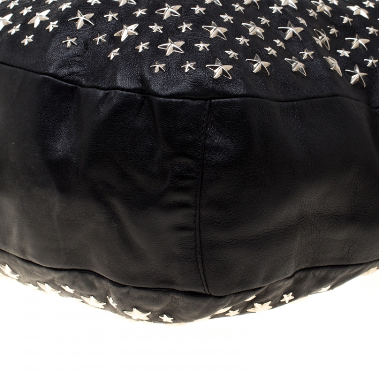 Pre Owned Jimmy Choo Black Leather Star Sky Hobo
