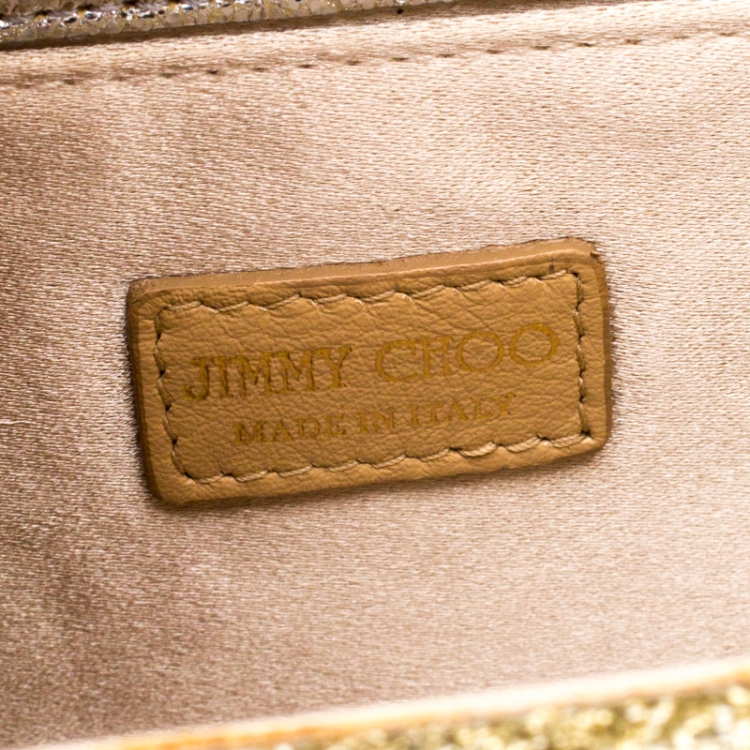 Pre Owned Jimmy Choo Silver Glitter Acrylic Candy Clutch Bag