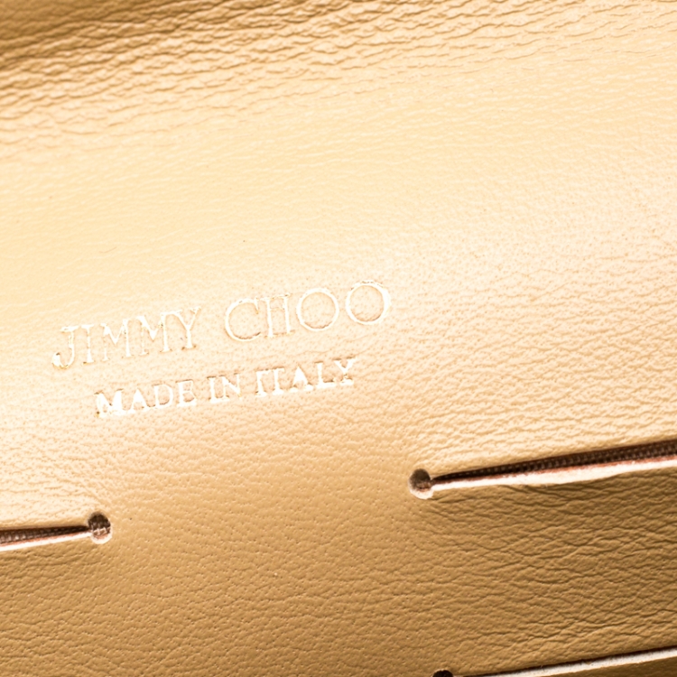 مملوكة مسبقًا Jimmy Choo Beige Patent Leather Riane Clutch