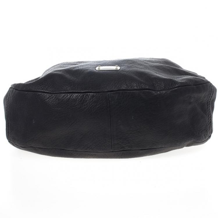 Pre Owned Jimmy Choo Black Leather Sky Studded Belt Hobo Bag