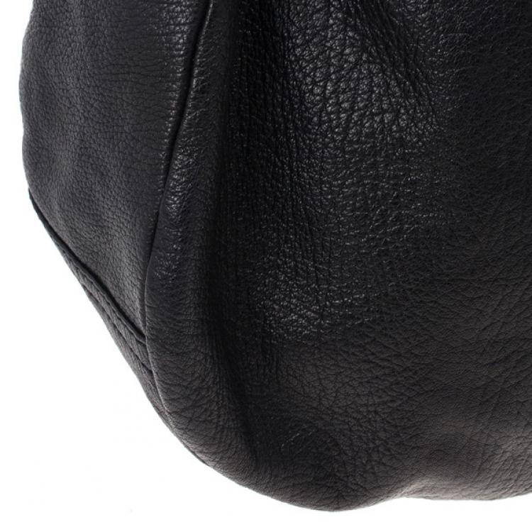 Pre Owned Jimmy Choo Black Leather Sky Studded Belt Hobo Bag