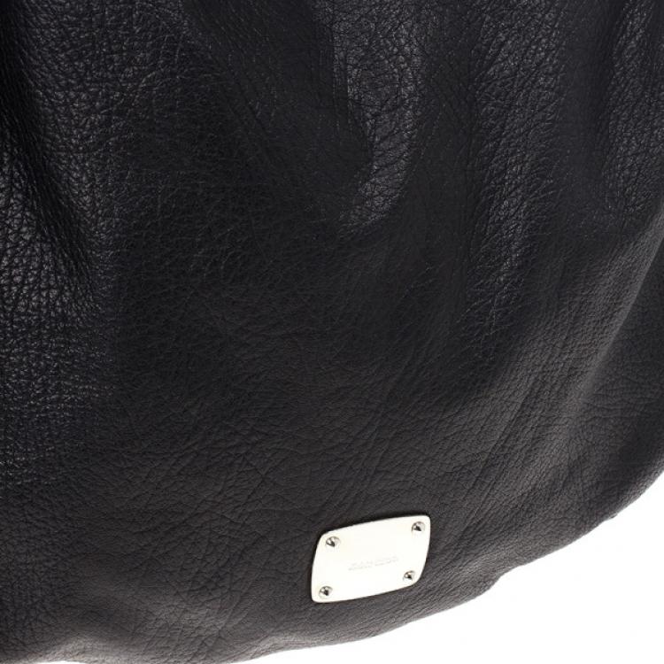 Pre Owned Jimmy Choo Black Leather Sky Studded Belt Hobo Bag