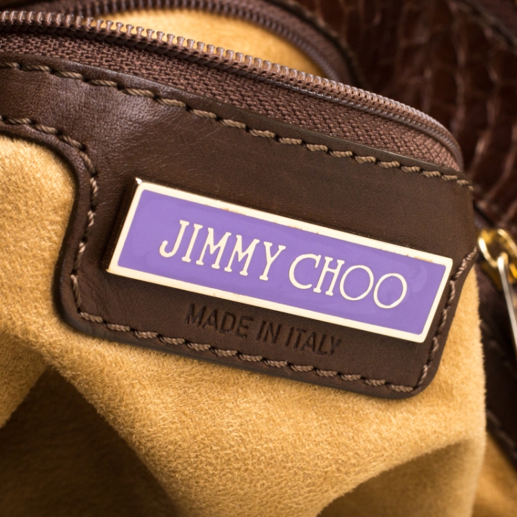 Pre Owned Jimmy Choo Brown Suede Alex Hobo