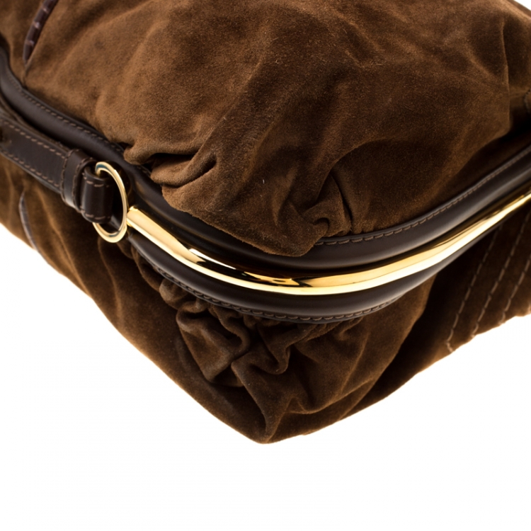 Pre Owned Jimmy Choo Brown Suede Alex Hobo