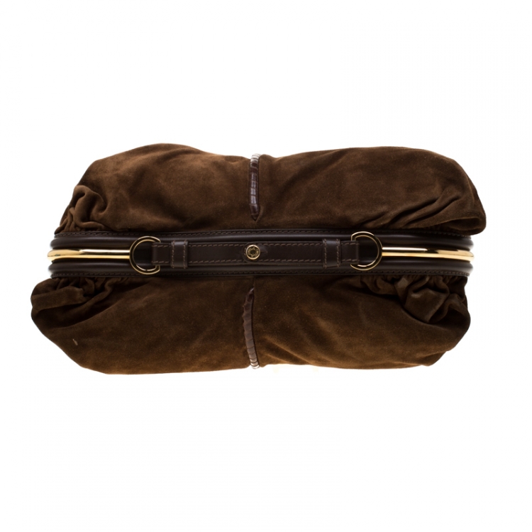 Pre Owned Jimmy Choo Brown Suede Alex Hobo