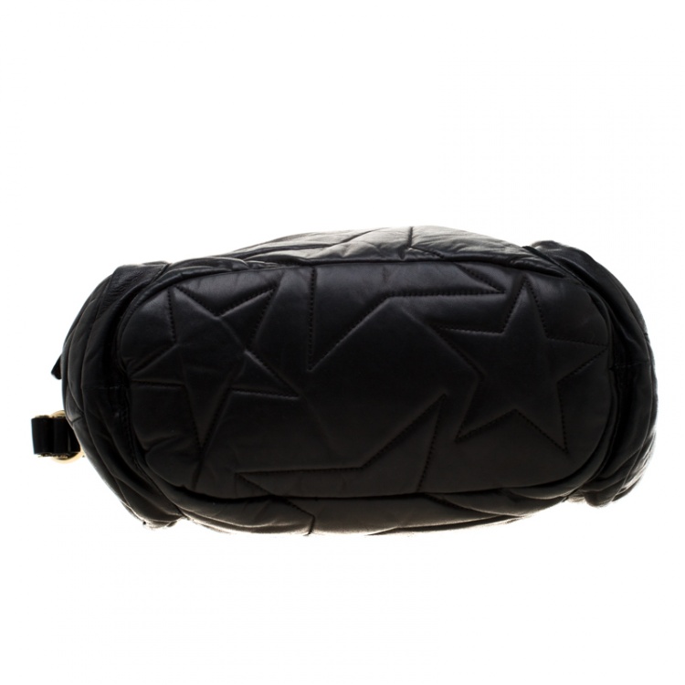 Pre Owned Jimmy Choo Black Leather and Snakeskin Trim RIki Side Pocket Hobo