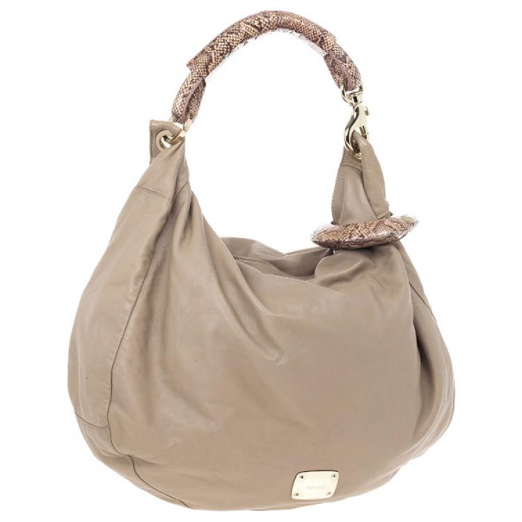 Pre Owned Jimmy Choo Large Leather Sky Bangle Hobo