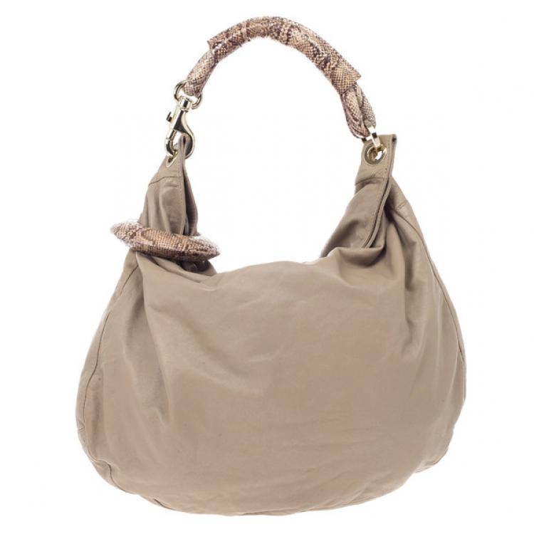 Pre Owned Jimmy Choo Large Leather Sky Bangle Hobo