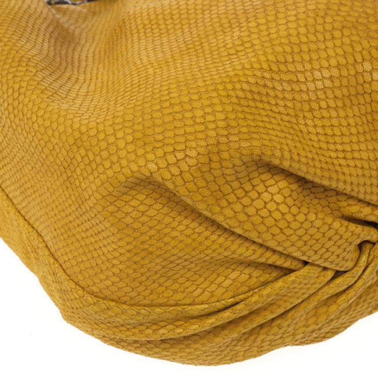 Pre Owned Jimmy Choo Beige Leather &amp; Python Riki Hobo