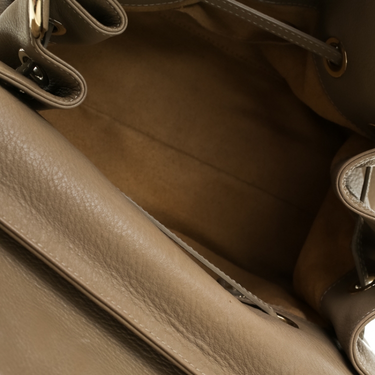 Pre Owned Jimmy Choo Beige Leather Small Rosalie Sacthel
