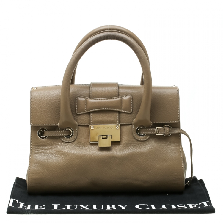 Pre Owned Jimmy Choo Beige Leather Small Rosalie Sacthel
