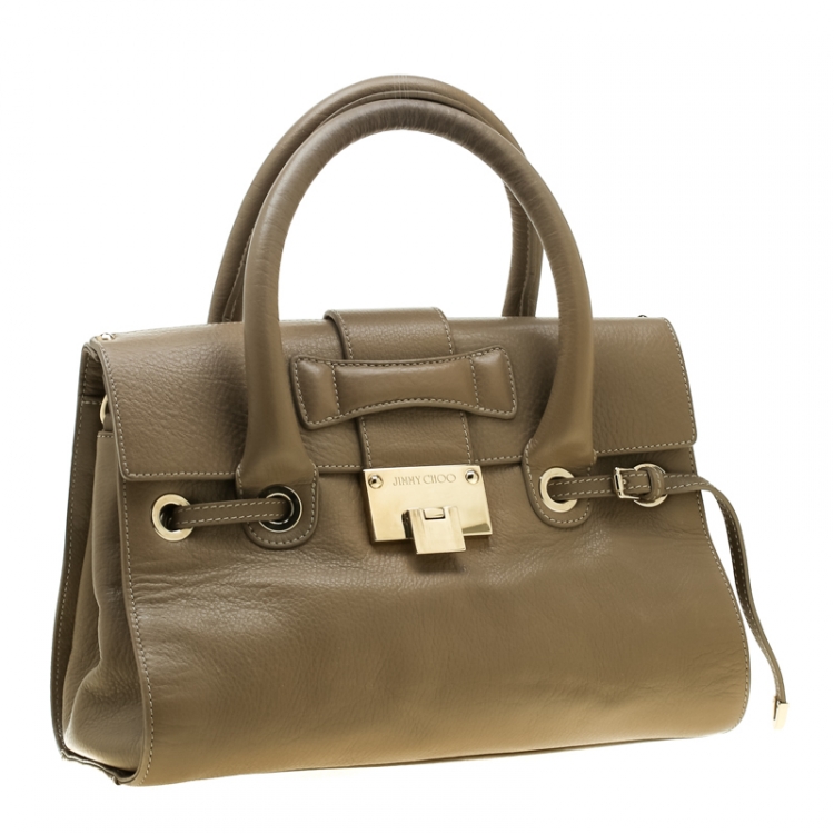 Pre Owned Jimmy Choo Beige Leather Small Rosalie Sacthel