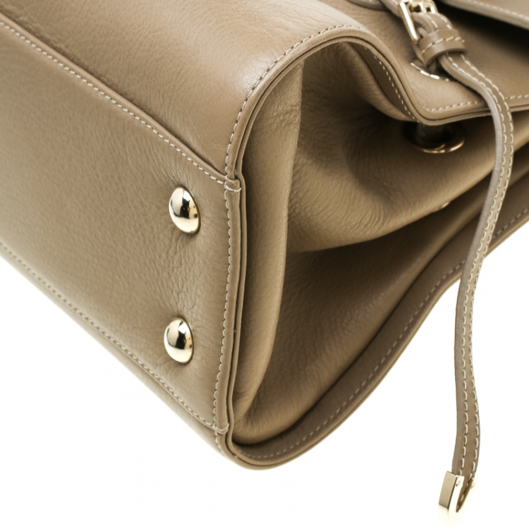 Pre Owned Jimmy Choo Beige Leather Small Rosalie Sacthel