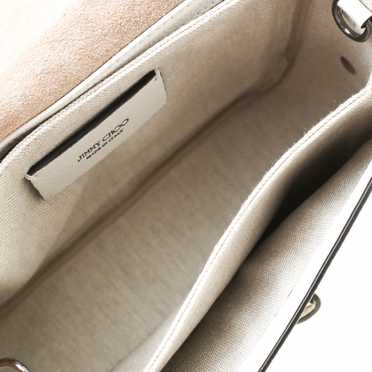 Pre Owned Jimmy Choo White Leather Lexie S Crossbody Bag