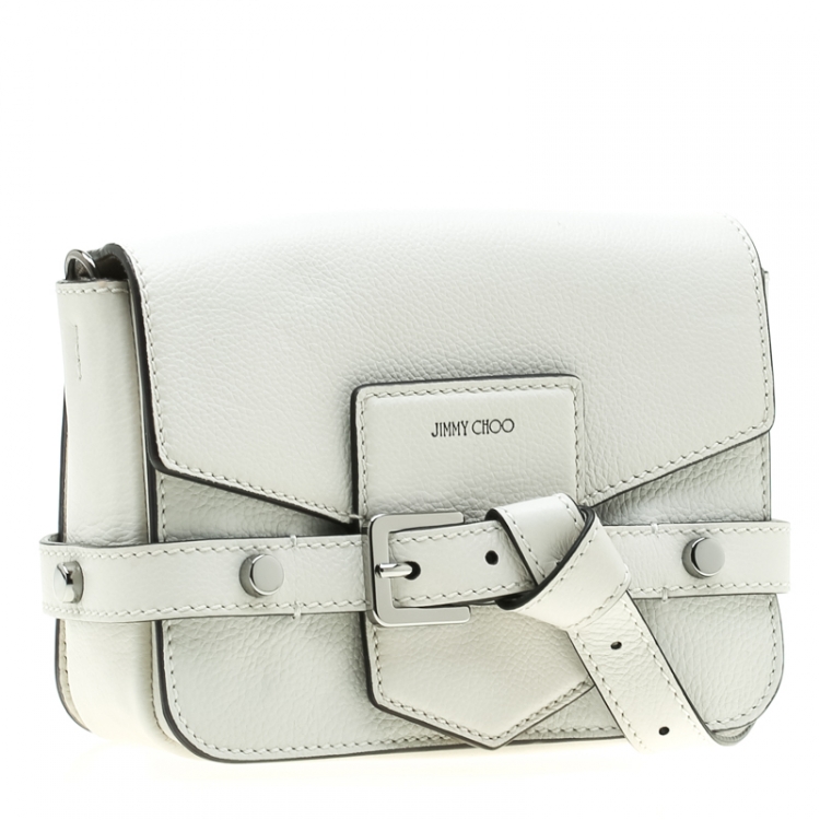 Pre Owned Jimmy Choo White Leather Lexie S Crossbody Bag