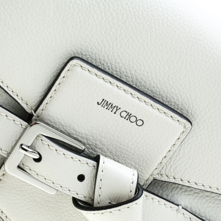 Pre Owned Jimmy Choo White Leather Lexie S Crossbody Bag