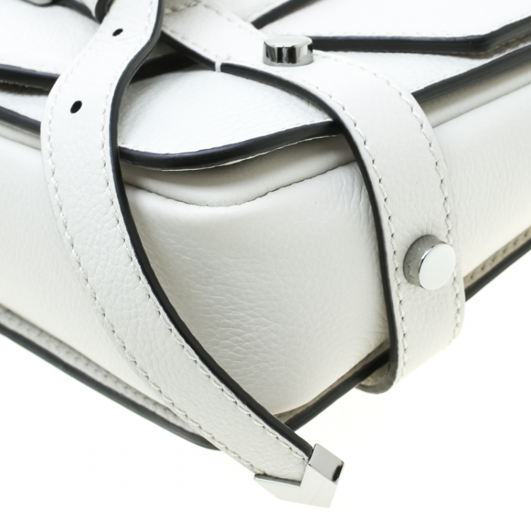 Pre Owned Jimmy Choo White Leather Lexie S Crossbody Bag