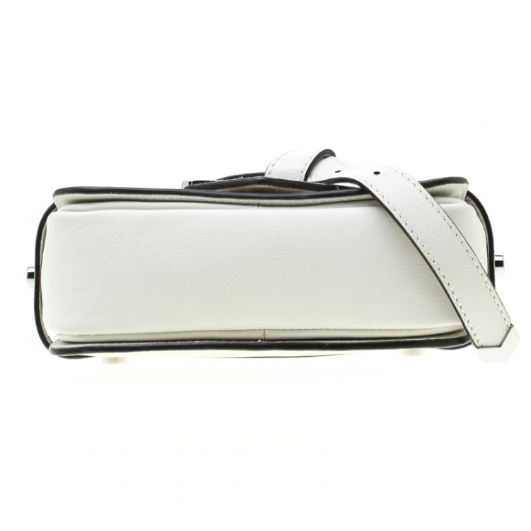Pre Owned Jimmy Choo White Leather Lexie S Crossbody Bag
