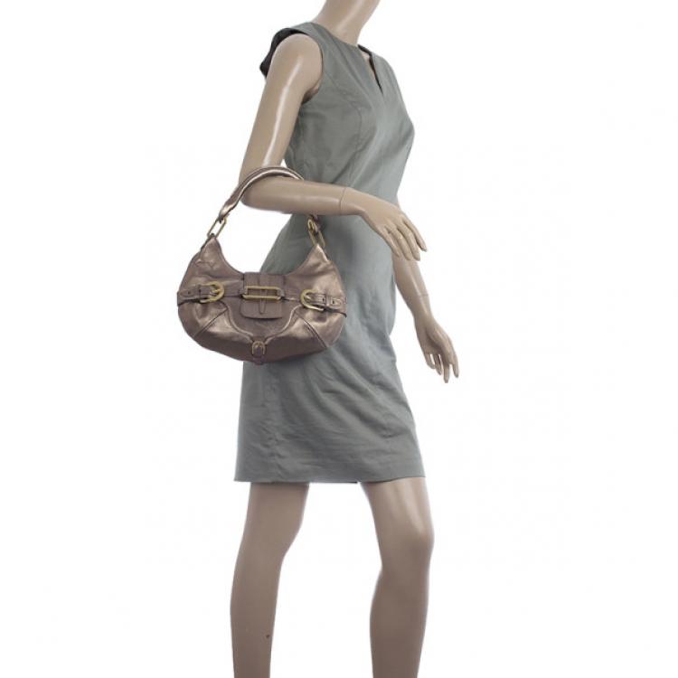 Pre Owned Jimmy Choo Metallic Tulita Hobo